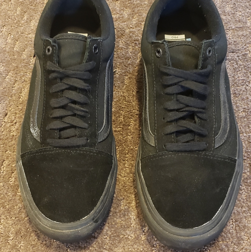 Mens vans black skate shoes